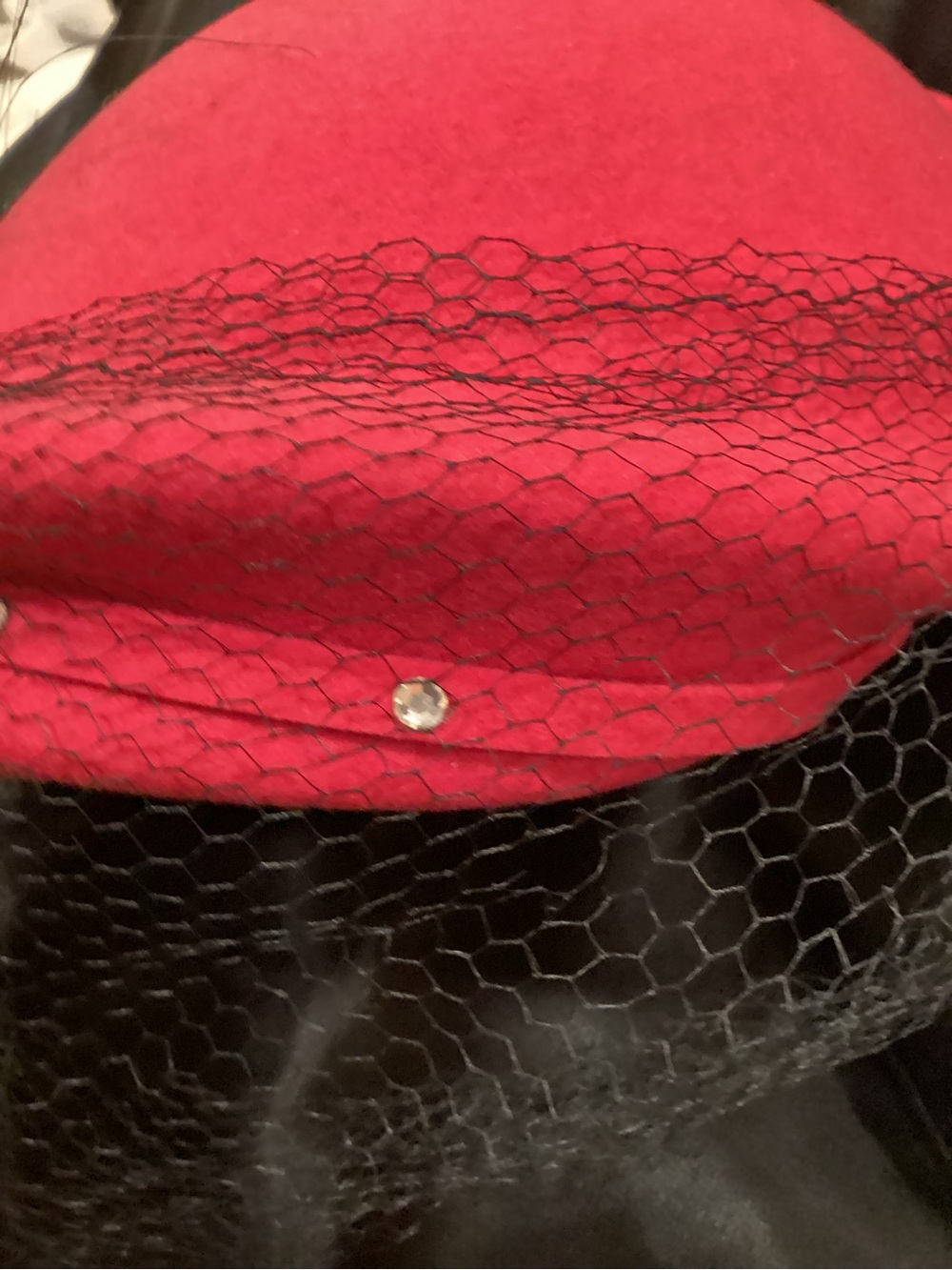 VTG 1950s Fascinator Hat w Veil 100% wool from Merrimack Hat Co. - Picture 6 of 8